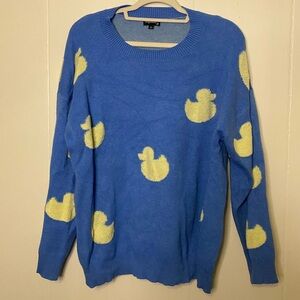 Cute Blue Sweater with Ducks